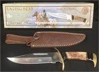 CHIPAWAY CLASSIC BONE HANDLED KNIFE w LEATHER