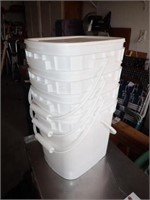 Stack of (4) Poly Pails