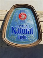 "Cerveza Natural Light" Framed Beer Mirror