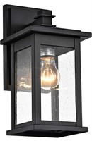 Black Outdoor Wall Lantern Light Fixture, 12 Inch