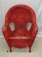 Painted Wicker Chair, Paint Flaking Used Condition