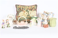 Vintage Rabbit/Bunny Decor, Pillow, Vase, Pitchers