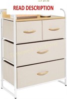 mDesign Dresser - Metal  Wood  4 Drawers