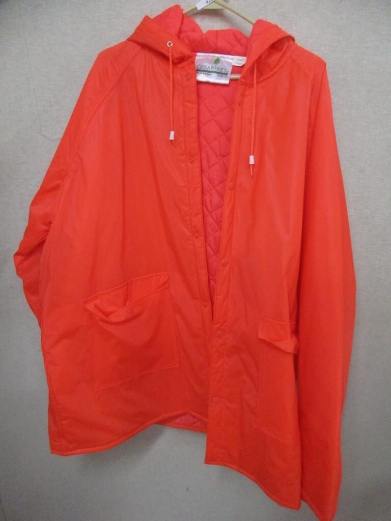 CEDAR KEY orange rain jacket - Sz: XL