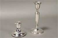 Two English Sterling Silver Candlesticks,