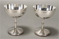 Pair of George V Sterling Silver Goblets,