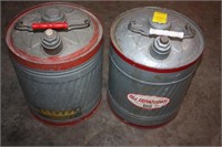 2 galvanized gas cans
