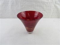 Waterford Vase 7 1/4 w, 7 inches h sm chip -rim.