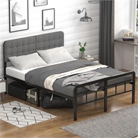 EMODA 16 Inch King Size Bed Frame with Upholstered