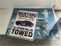 2 ford mustang metal signs