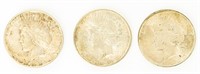 Coin Lot of Three 1922(P) Peace Dollars-XF