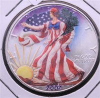 2002 COLORIZED SILVER EAGLE