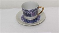 JAPAN DEMITASSE BONE CHINA TEA CUP AND SAUCER