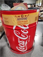 Coca-Cola tin, strainers, bowls, nik nacs, muffin