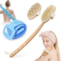 Dry Brush-Body Brush with Silicone Back Scrubber