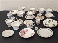Lot Vintage China Cups, Plates, Saucers, Misc.