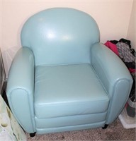 Baby Blue Vinyl Club Chair