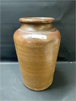 Large Antique 13"hx6"d stoneware brown jar