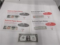 Assorted copy, railroad paper money