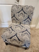 Blue & Creme Upholstered Occasional Accent Chair