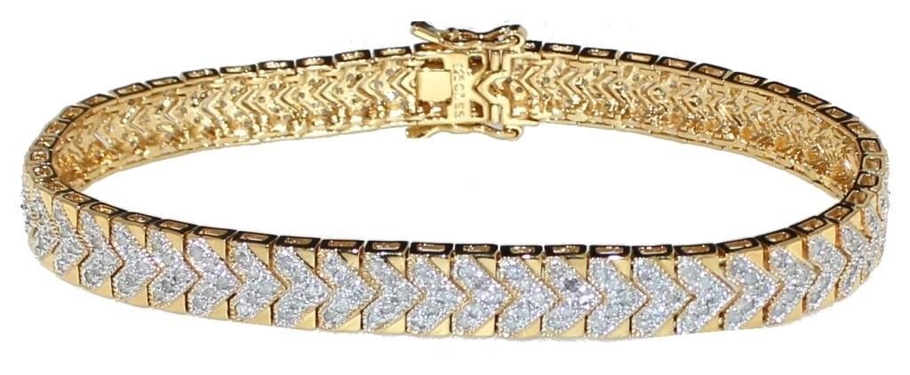 Brilliant 2.00 ct Diamond Chevron Bracelet