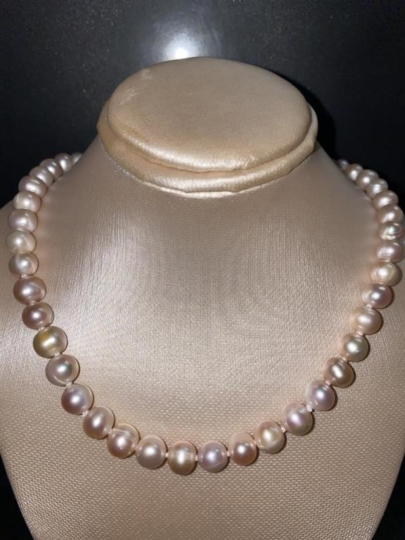 14kt Gold 7 mm Rose 16.5" Pearl Necklace