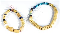 2 African trade bead necklaces.