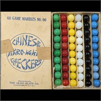 Marbles: Akro Agate Chinese Checker Marbles In