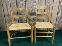 Ladder Back Woven Seat Chairs