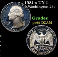 Proof 1981-s TY I Washington Quarter 25c Grades GE