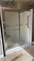 Shower with sliding double door