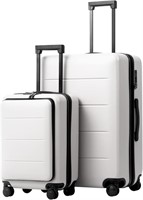 COOLIFE 2-Pc White Luggage Set