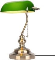 JEUNEU Green Glass Bankers Lamp