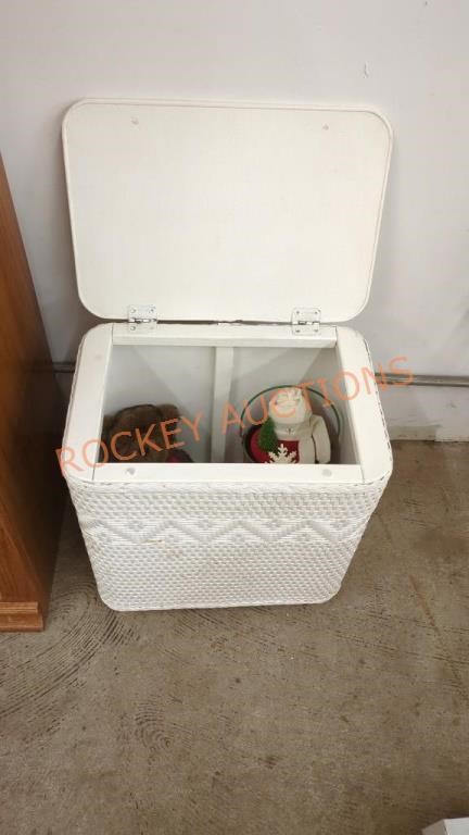 Small laundry hamper and contents