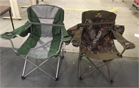 2 folding camping chairs