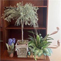 (3) Assorted Artificial Plants, Decor