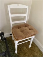 White Painted Plank Seat Side Chair