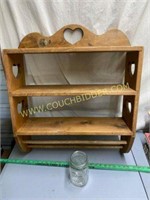 Wooden Heart Wall Hanging Shelf