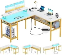 Unikito Reversible L Shaped Desk With Power