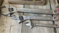 LARGE ADJUSTABLE WRENCHES (3)