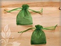 100 Large Organza Bags  - Green