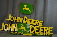 3 Large John Deere Metal Signs