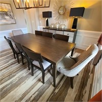9PC DINING TABLE & CHAIRS