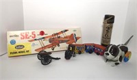 Tin Toy Dog & Train, Pick Up Sticks, Toy Cannon