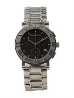 Tiffany & Co. Atlas Grey Dial Chrono Watch 35mm