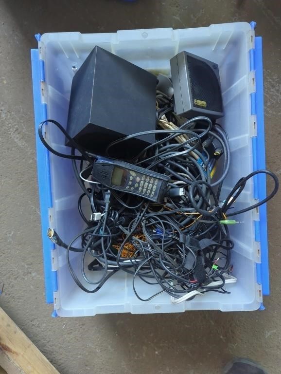 Large Tote FULL of Miscellaneous Electronics,
