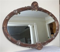 Carolina Mirror Co. Large Oval Ornate Shell Wall