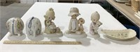 3 Precious Moments figurines, 2 pomander, &