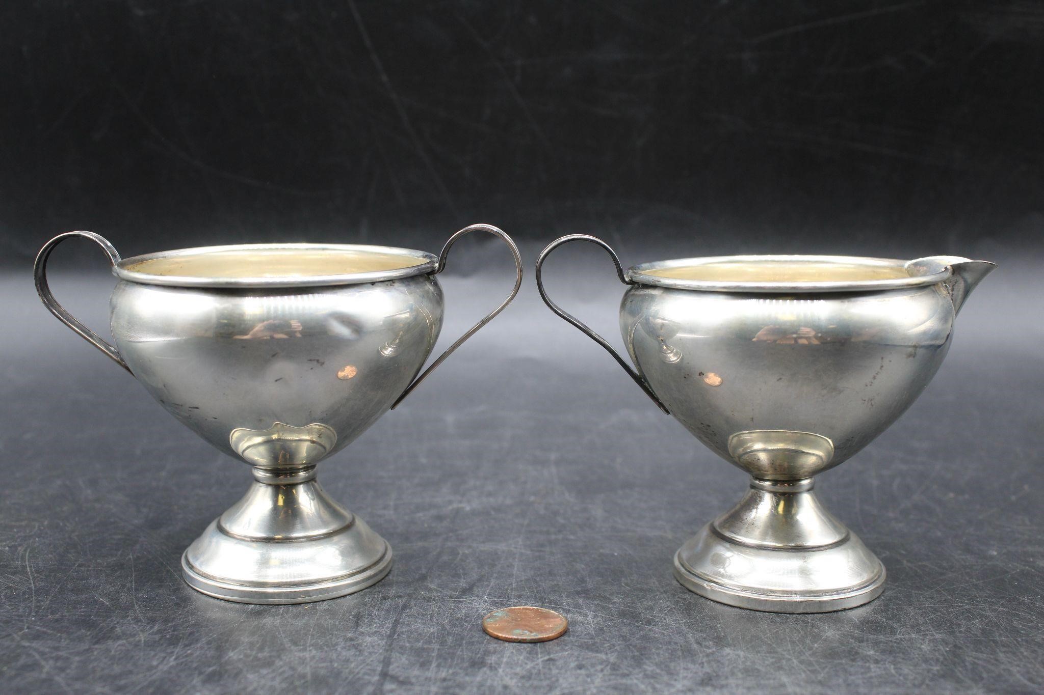 Vintage Sterling Wtd. Creamer & Sugar Bowl - 215g