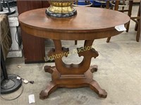 ANTIQUE OVAL HARDWOOD TABLE
